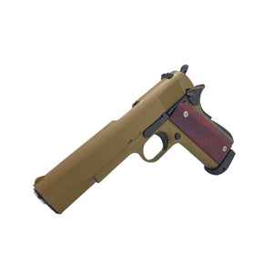 Custom Wooden Grip G/E 3306 Classic Tan 1911 Gas Pistol - Gel Blaster (Green Gas)