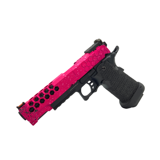 Hot Pink G/E G3399 Hi-Capa Hex Green Gas Pistol - Gel Blaster