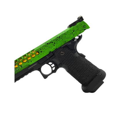 Custom Painted G/E G3399 Hi-Capa Hex Green Gas Pistol - Gel Blaster