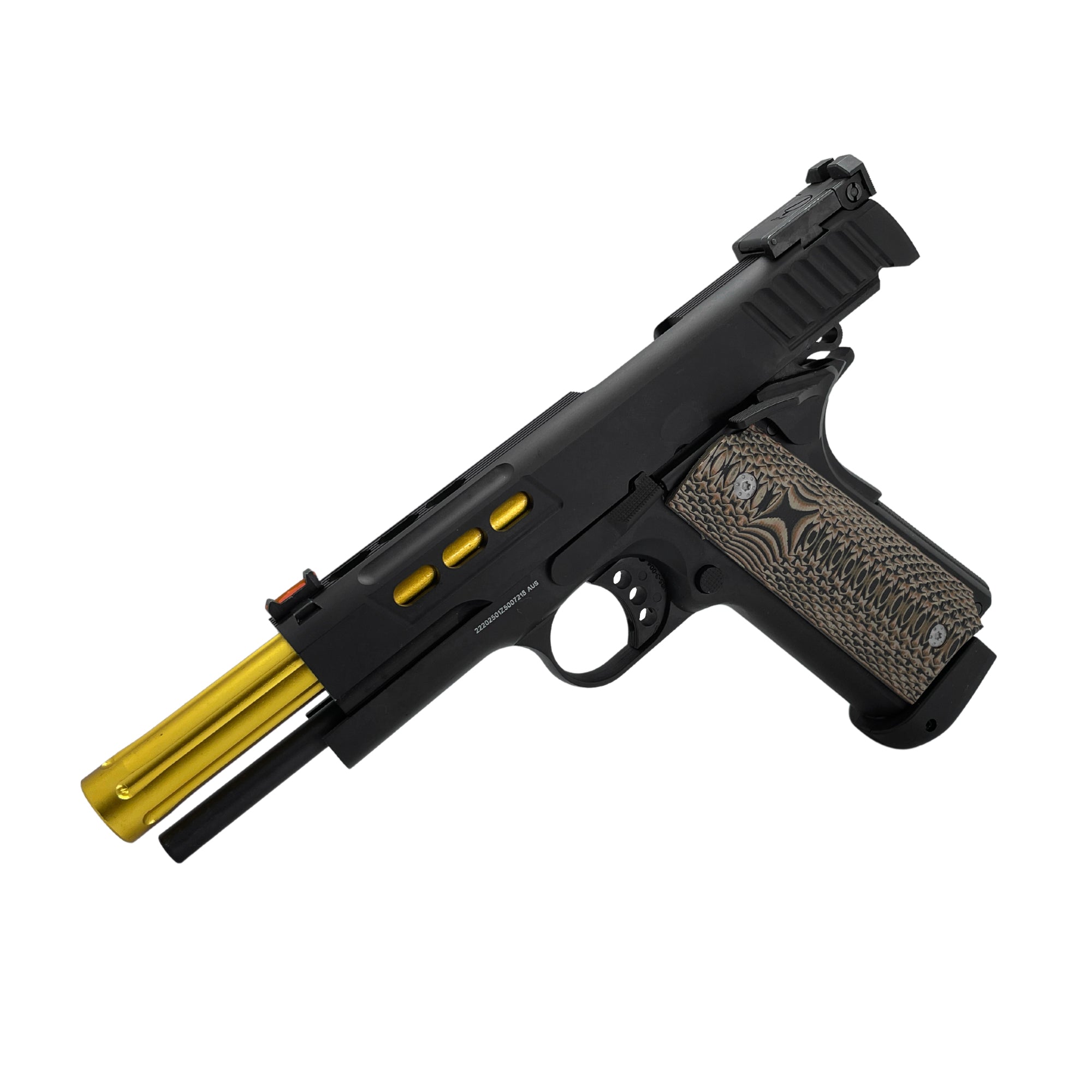 Custom "Croc" G/E Hi-Capa Gas Pistol - Gel Blaster (CO2) - Featuring a fully metal construction and a very realistic blow back feature making this pistol absolutely something that will have jaws dropping whenever it is pulled out.