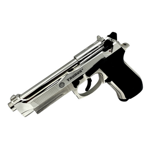 Silver Double Bell M92 Metal Green Gas Blowback Pistol - Gel Blaster