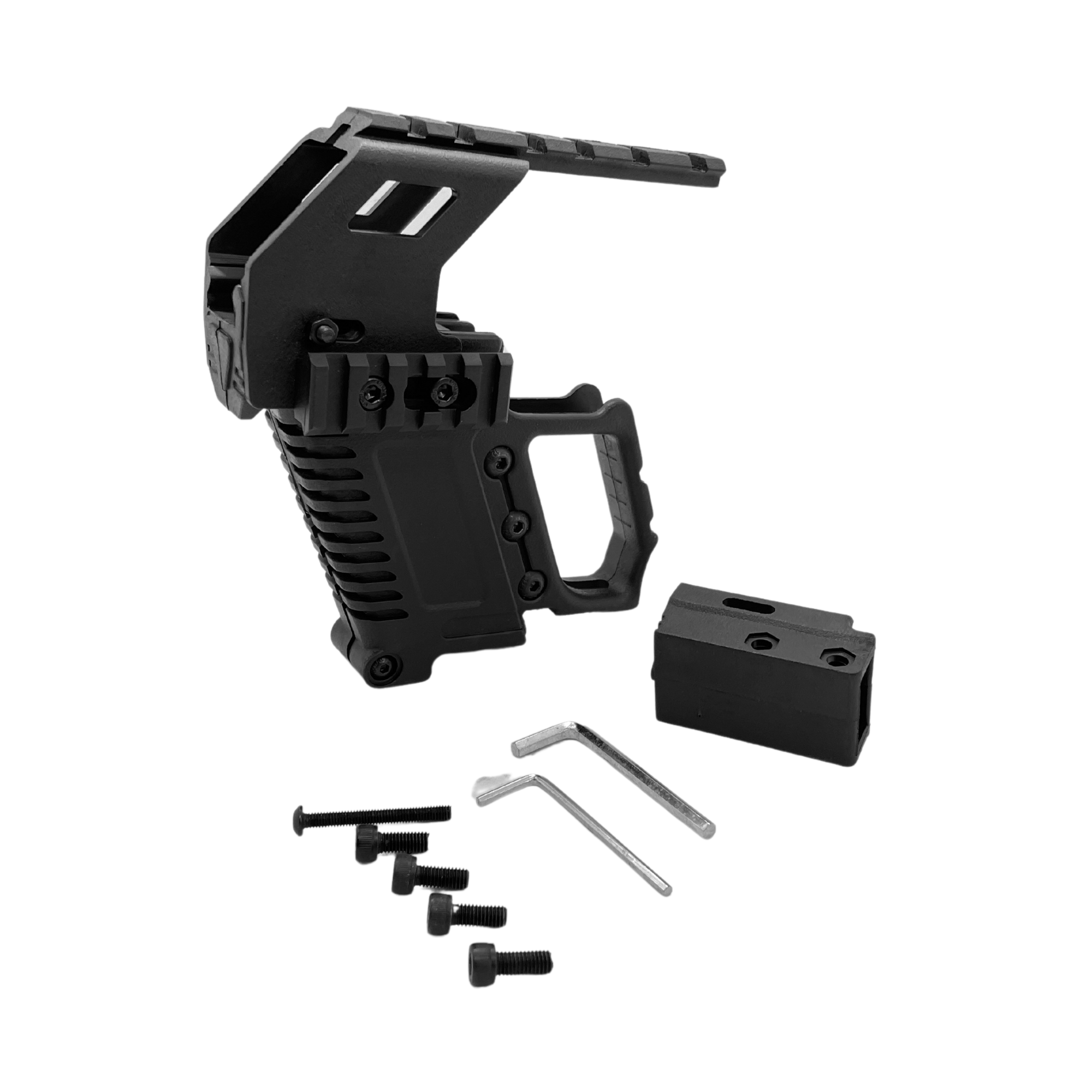 Polymer G-Series Universal Carbine Kit - A solid polymer construction kit with a top rail and mag storage capacity to make your gameplay aggressive and efficient.This kit allows you to upgrade the look and efficiency of how you play and storage of a spare mag inside the carbine kit itself which is very useful in fast pace games.