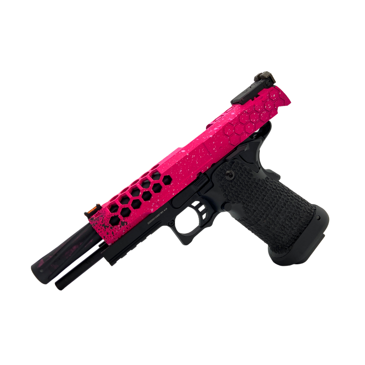 Hot Pink G/E G3399 Hi-Capa Hex Green Gas Pistol - Gel Blaster