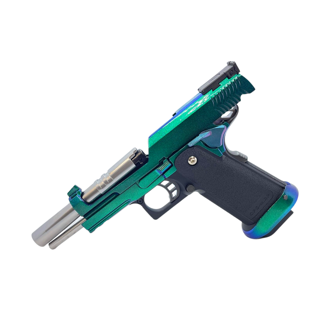 "Aqua Shift" GBU Custom Green Gas Pistol - Gel Blaster
