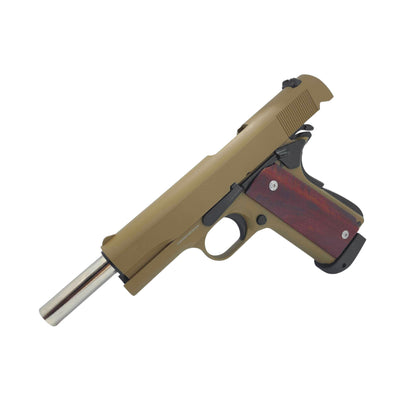 Custom Wooden Grip G/E 3306 Classic Tan 1911 Gas Pistol - Gel Blaster (Green Gas)