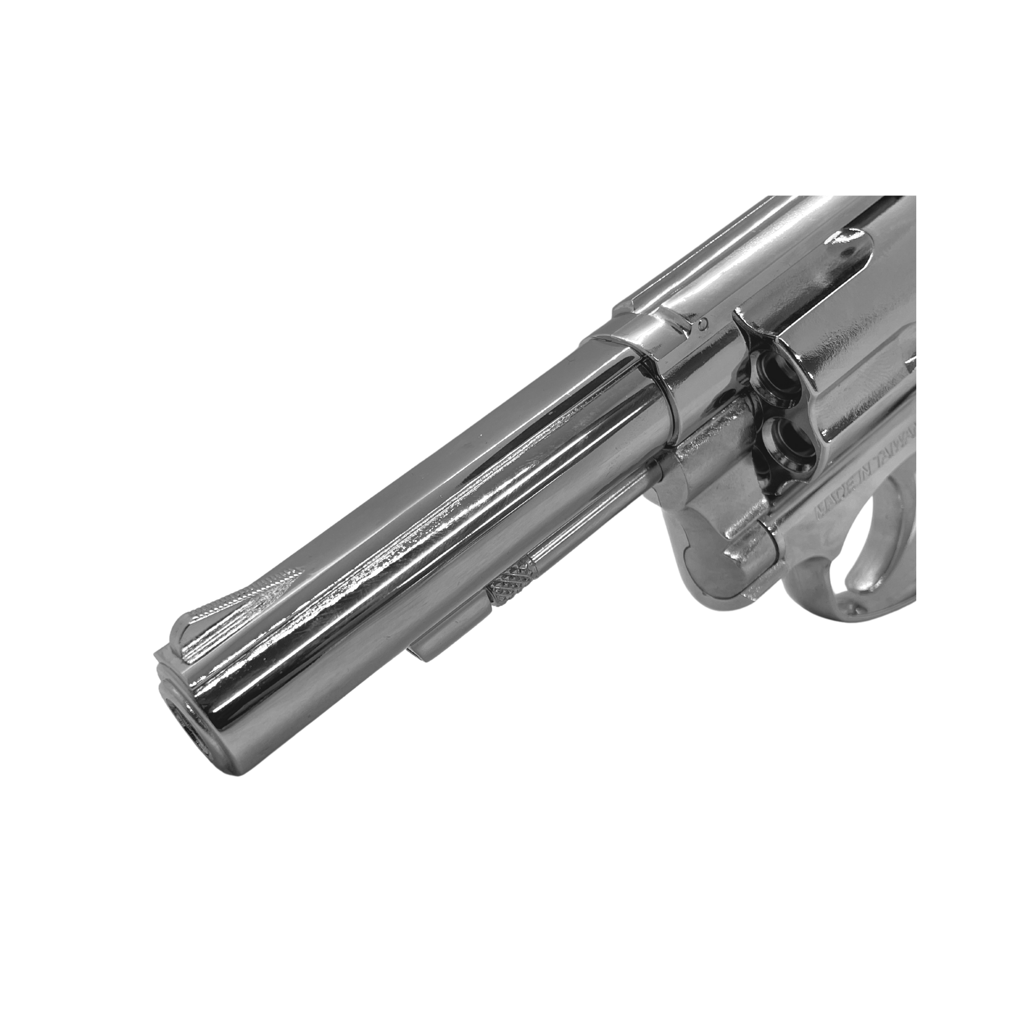 Double Bell Stubby M10 Chrome Green Gas Revolver - Gel Blaster - With a green gas trigger system, these pistols deliver the power you need to dominate on the field.d!