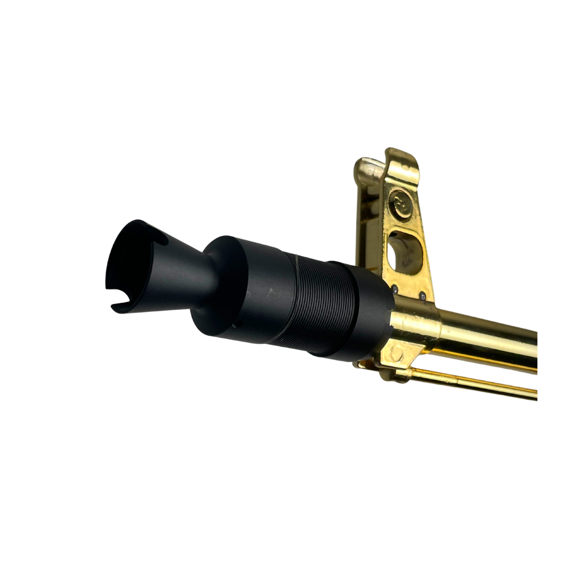 Double Bell Gold AK47 Metal/ Wood - Gel Blaster - With 3 fire select modes (Safe, Single & Auto) you are sure to adapt to any style of gameplay out on the playing field.And it does get better, with a front metal end flash hider which acts as a hop up to give you the most complete and powerful gel blaster out of the box with no extra purchases necessary to get you out on the field destroying your opponents.